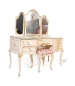 20TH CENTURY LOUIS XV STYLE FRENCH DRESSING TABLE & STOOL