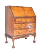 1940S QUEEN ANNE REVIVAL WALNUT WRITING BUREAU DESK