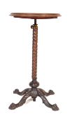 VICTORIAN 19TH CENTURY CAST IRON & MAHOGANY WINE TABLE