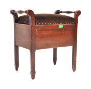 EARLY 20TH CENTURY EDWARDIAN MAHOGANY PIANO STOOL