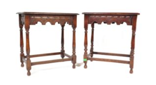 PAIR OF OAK JACOBEAN REVIVAL SIDE TABLES