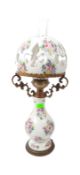 DECORATIVE 20TH CENTURTY PORCELAIN AND GILT METAL LAMP