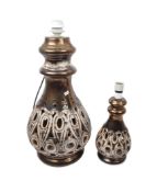 PAIR OF WEST GERMAN STYLE POTTERY LAMP LIGHT BASES