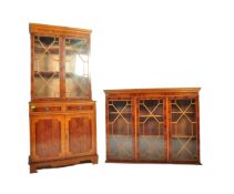 VINTAGE 20TH CENTURY VENEER BUREAU BOOKCASE