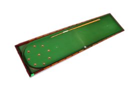 19TH CENTURY TABLE TOP BILLIARDS GAME IN MAHOGANY CASE