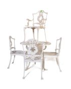20TH CENTURY COALBROOKDALE CAST METAL GARDEN TABLE & CHAIRS