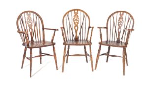 THREE ERCOL MID 20TH CENTURY WINDSOR ARM CHAIRS