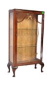 QUEEN ANNE REVIVAL 1940s WALNUT VENEERED DISPLAY CABINET