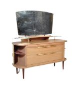RETRO OAK & GLASS TAMBOUR DRESSING TABLE