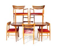 MID CENTURY TEAK WOOD DANISH MANNER DINING ROOM SUITE