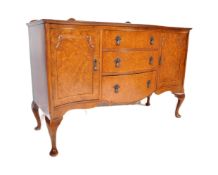 QUEEN ANNE REVIVAL WALNUT SERPENTINE SIDEBOARD CREDENZA