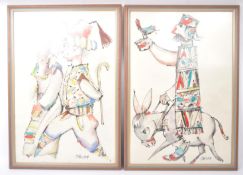 JOVAN OBICAN - PAIR OF VINTAGE ORIGINAL WATERCOLOURS ON PAPERS