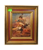 THEODORE GERICAULT - THE CHARDING CHASSEUR - OLEOGRAPH PRINT