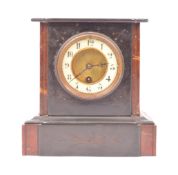 VICTORIAN 19TH CENTURY SLATE & MARBLE 24HR MANTEL CLOCK