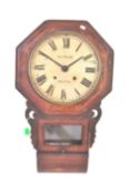 VINTAGE 20TH CENTURY MAHOGANY CASED RAILWAY CLOCK