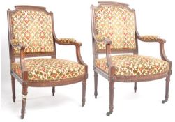 PAIR OF 19TH CENTURY FRENCH LOUIS REVIVAL FAUTEUIL ARMCHAIRS