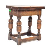 JACOBEAN REVIVAL PEG JOINT FOOT STOOL DRAW LEAF SIDE TABLE