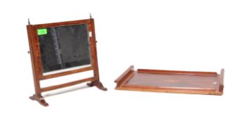 EDWARDIAN TOILET MIRROR WITH INLAID BUTLERS TRAY