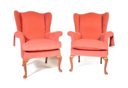 MID CENTURY PAIR OF PARKER KNOLL WING BACK ARMCHAIRS