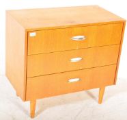 MID CENTURY BRITISH TEAK PEDESTAL CHEST OF DRAWERS