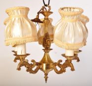 PAIR OF 20TH CENTURY BRASS CHANDELIERS & WALL LIGHTS