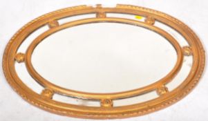 REGENCY 19TH CENTUR Y OVAL GESSO & GIILTWOOD MIRROR