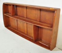 MID CENTURY ERCOL LIGHT ELM WALL PLATE RACK