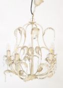 20TH CENTURY PAINTED METAL TOLLWARE 5 ARMS CHANDELIER