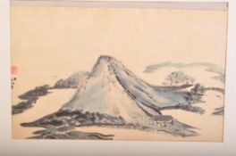 PAIR OF VINTAGE 20TH C JAPANESE WATERCOLOUR PAINTINGS