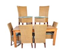 LARGE CONTEMPORARY PINE REFECTORY TABLE & CHAIRS