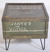 1950S ROYAL SIGNALS CRATE COFFEE TABLE