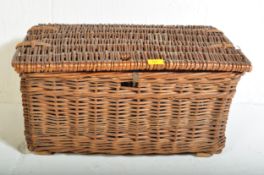 LARGE VINTAGE 20TH CENTURY WICKER PICNIC BASKET