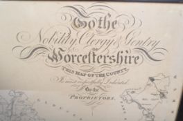 20TH CENTURY VINTAGE MAP OF COUNTY WORCESTERSHIRE