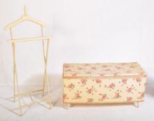 VINTAGE 20TH CENTURY FLORAL BLANKET BOX OTTOMAN