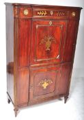 19TH CENTURY MAHOGANY & BRASS INLAID ABBATANT SECRETAIRE