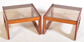 PAIR OF MID 20TH CENTURY TEAK LOW SIDE TABLES