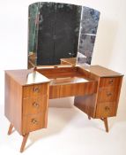 VINTAGE 1950S DROP CENTRE WALNUT VENEER DRESSING TABLE