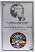 ESTATE OF JEREMY BULLOCH - REBEL LEGION PRESENTATION PLAQUE