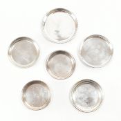 COLLECTION OF 1930S & LATER SILVER COASTER DISHES