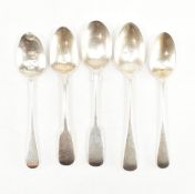 GEORGE III & LATER HALLMARKED SILVER TEASPOONS