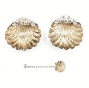PAIR OF HALLMARKED SILVER & GILT TABLE SALTS