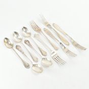 FIVE DANISH SPOONS THREE SWEDISH & TWO HALLMARKED FORKS