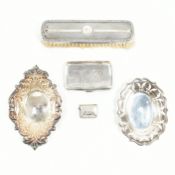 COLLECTION OF HALLMARKED SILVER CASES & TRINKET DISHES