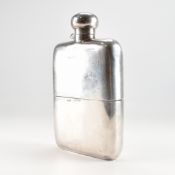 GEORGE V SILVER HALLMARKED HIP FLASK WITH DETACHABLE CUP