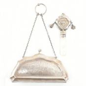 HALLMARKED SILVER PURSE & RATTLE