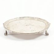 GEORGIAN HALLMARKED SILVER FOOTED SALVER PLATE