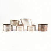 ASSORTMENT OF SIX SILVER HALLMARKED NAPKIN RINGS