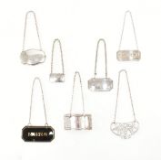 SELECTION SILVER & WHITE METAL DECANTER LABELS