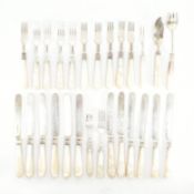 GEORGIAN & LATER HALLMARKED SILVER & MOTHER OF PEARL CUTLERY