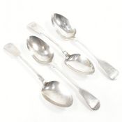 TWO PAIRS OF VICTORIAN HALLMARKED SILVER SERVING SPOONS